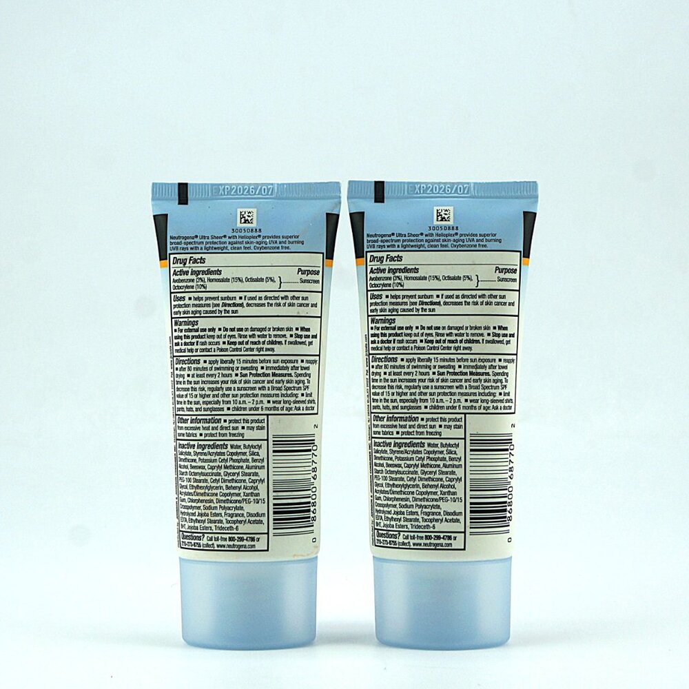 2x Neutrogena Ultra Sheer Dry-Touch Sunblock SPF 70 3oz NEW - Picture 2 of 2
